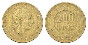 Италия 200 лир 1978 R, шестерня KM 105 алюминиевая бронза 4704-825