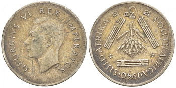 Южная Африка 3 пенса 1940 Георг VI (1937-1952) KM 26 серебро 3309-966