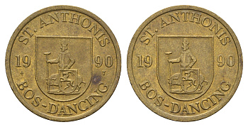 Нидерланды жетон монетного двора - святого Антония 1990 диаметр 31 мм, вес 6 гр латунь 210-552