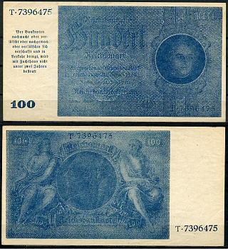 Германия 100 рейхсмарок 1935 Reichsbank Offices in Graz, Linz & Salzburg, T 7396475 Pick 190 a, Ro. 182 c, Gr.-DEU 258 c  бумага   451-246-1