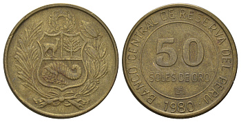 Перу 50 солей 1980 KM 273 алюминиевая бронза 4542-123