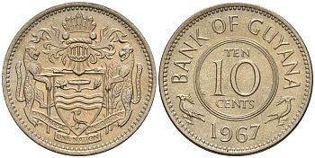 Гайана 10 центов 1967 KM 33 медно-никель 4154-139
