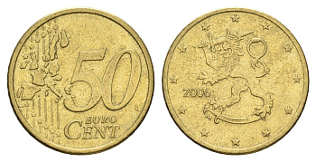 Финляндия 50 евроцентов 2006 KM 128 нордик 4629-353