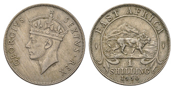 Британская Восточная Африка 1 шиллинг 1950 Георг VI (1936-1952) KM 31 медно-никель 4626-725