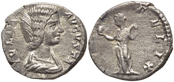 Римская Империя денарий 196 - 211 Юлия Домна, жена Септимия Севера VENVS FELIX, Венера, Рим Very fine RIC 580 серебро 1073-15-52