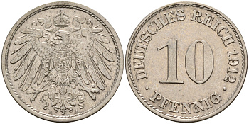 Германия 10 пфеннигов 1912 А KM 12 J. 13 медно-никель    4153-316