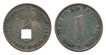 Германия 1 рейхспфенниг 1937 A KM 89, J. 361 бронза 4685-422