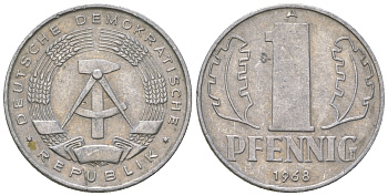 ГДР 1 пфенниг 1968 А КМ 8.1 алюминий 4615-1211