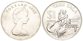 Токелау 1 тала (доллар) 1982 тираж 10.000 экземпляров KM 5 медно-никель BU 3896-822