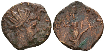 Римская Империя, императоры в Галлии антониниан 272 - 273 Тетрик, IMP C TETRICVS P F AVG, бюст императора / VICTORIA AVG, Виктория, локальная чеканка в Галлии RIC 141 биллон 1073-25-77