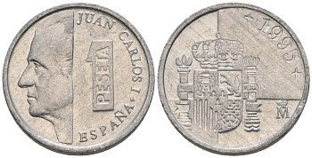 Испания 1 песета 1995 M, Хуан Карлос I (1975-2014) KM 832 алюминий 4602-1159