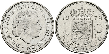 Нидерланды 1 гульден 1979 Юлиана (1948-1980) KM 184a никель 94-651