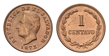 Сальвадор 1 сентаво 1972 KM 135.1 бронза UNC 4696-1049
