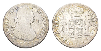 Мексика 1 реал 1808 Mo, Карл IV (1788-1808) KM 81 серебро 603-833