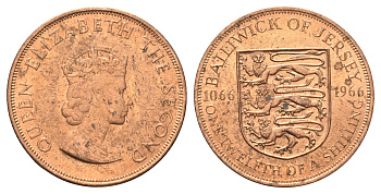 Джерси 1/12 шиллинга 1966 900 лет битве при Гастингсе KM 26 бронза aUNC 4661-133