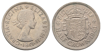 Великобритания 1/2 кроны 1961 Елизавета II (1952-2022) KM 907, Spink 4145 медно-никель 4692-443