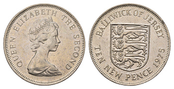Джерси 10 пенсов 1975 Елизавета II (1952-2022) KM 33 медно-никель UNC 4634-426