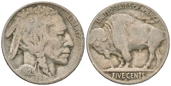 США 5 центов 1929 D, индеец, бизон KM 134 медно-никель 4614-1139