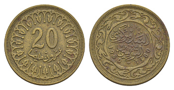 Тунис 20 миллим 1960 KM 307 латунь 4636-236