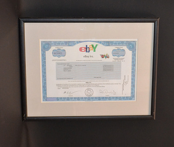 США, Ebay акция (интерьерная копия) 2002 в рамке со стеклом бумага 57-1-06