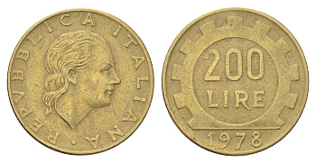 Италия 200 лир 1978 R, шестерня KM 105 алюминиевая бронза 4704-832