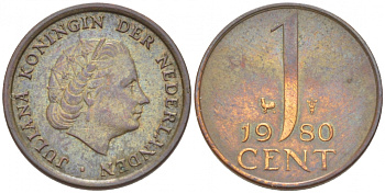 Нидерланды 1 цент 1980 Юлиана (1949-1980) KM 180 бронза 3457-1064