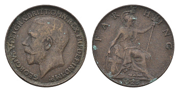 Великобритания 1 фартинг 1928 Георг V (1910-1936) KM 825, Spink 4061 бронза 4664-266