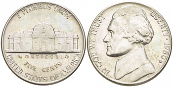 США 5 ЦЕНТОВ 1980 D, ДЖЕФЕРСОН KM А192 медно-никель 3457-1226