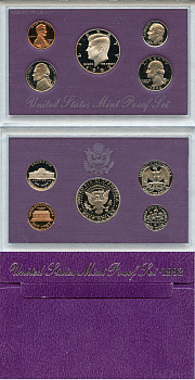 США официальный набор из 5 монет, в пластике 1992 S, Джон Кеннеди, в твердом пластике KM PS 169   PROOF  8-2-03-18