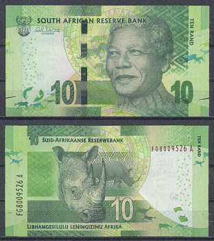 ЮАР 10 рандов ND (2013-2016) Pick 138 a бумага UNC (пресс) 7214-34-3-2