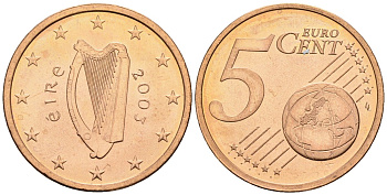 Ирландия 5 евроцентов 2003 KM 34 сталь плакированная медью 4147-718