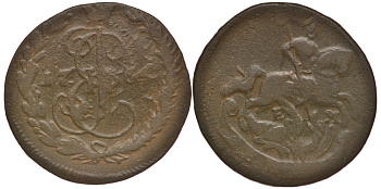 РОССИЯ ДЕНЬГА 1766 ЕМ Биткин 720 медь 117-1021