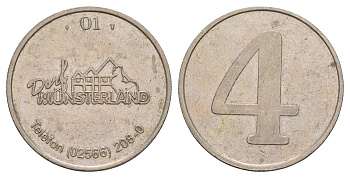 Германия, Мюнстерланд телефонный жетон 1999-2000 диаметр 30 мм, вес 9,3 гр медно-никель 4653-942