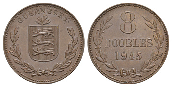 Гернси 8 дублей (даблов) 1945 KM 14 бронза 4545-242