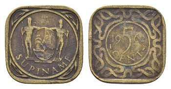 Суринам 5 центов 1962 KM 12 никель латунь 4674-821