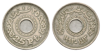 Египет 25 пиастров 1993 KM 734 медно-никель 4662-223