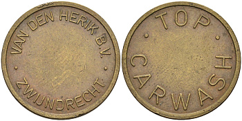 Нидерланды жетон для автомойки ND VAN DEM HERIK B.V. ZWIJNDRECHT, диаметр 23,5 мм. бронза 4584-921