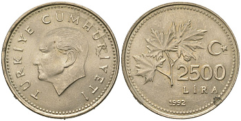 Турция 25000 лир 1992 KM 1015 никель бронза UNC 4620-614