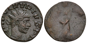 Римская Империя антониниан 269 Клавдий II Готский, IMP C CLAVDIVS P F, бюст императора / SPES PVBLICA, Спея, персонификация Здоровья (?), Медиолан RIC 168 (?) биллон 1073-25-31