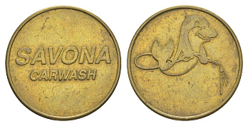Нидерланды жетон для автомойки - Savona Carwash ND диаметр 25,1 мм, вес 5,1 гр TC 281728, Kooij TA042.1 латунь 4159-141