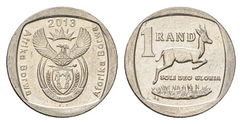 ЮАР 1 ранд 2013 KM 504 медь плакированная никелем 4627-564