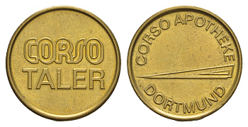 Германия, Дортмунд аптечный жетон диаметр 23 мм, вес 8,8 гр латунь aUNC 4656-615