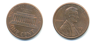 США 1 ЦЕНТ 1991 D, ЛИНКОЛЬН KM 201b цинк плакированный медью 86-257