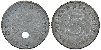 Германия 5 рейхспфеннигов 1941 A KM 100, J.370 цинк 4174-464