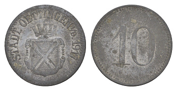 Эттинген 10 пфеннигов 1917 Funck 401.2A, Men18 24787.2 цинк 4643-968