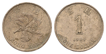 Гонконг 1 доллар 1994 KM 69a медно-никель 57-1325