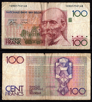 Бельгия 100 франков ND (1978-1981) Pick 140 a (1) бумага 7217-22-3-2