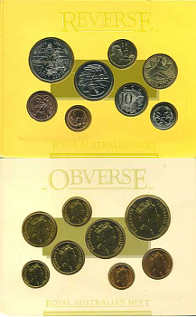АВСТРАЛИЯ НАБОР ИЗ 8 МОНЕТ 1988 ОФИЦИАЛЬНЫЙ НАБОР, В ЗАПАЙКЕ С СЕРТИФИКАТОМ BUNC 00-00