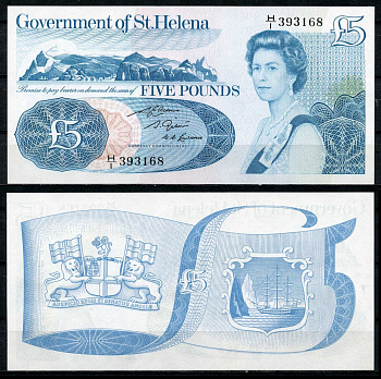 Остров Святой Елены 5 фунтов 1981 Елизавета II (1952-2022), Джеймстаун Pick 7b бумага UNC (пресс) 451-586-2