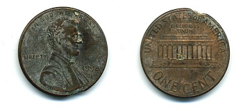 США 1 ЦЕНТ 1998 D KM 201b цинк плакированный медью 4364-255